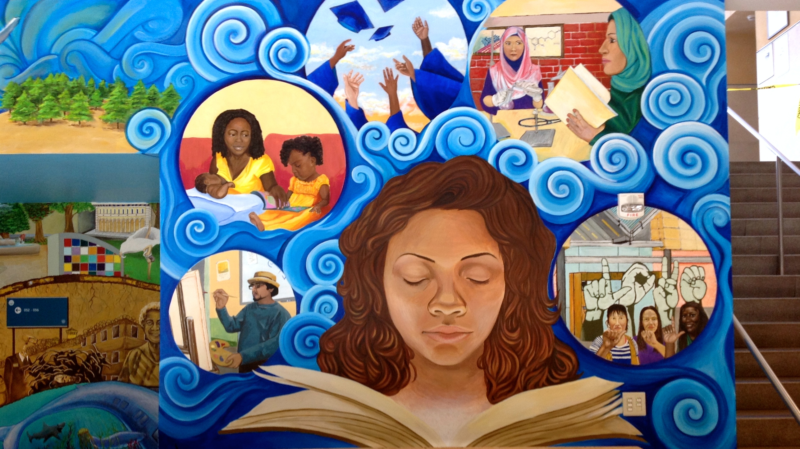 Berkeley City College mural directed by Tirso Araiza, designed and