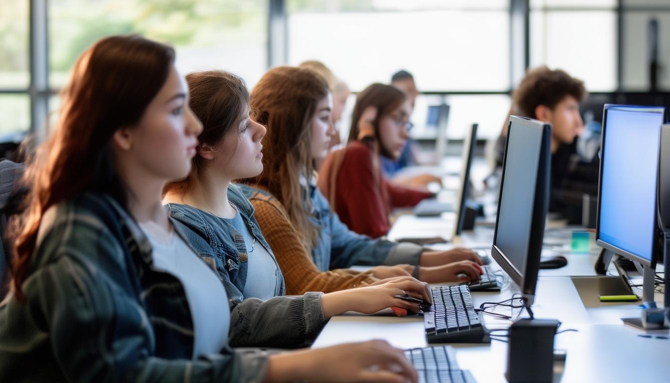 Computer information Systems college class with students