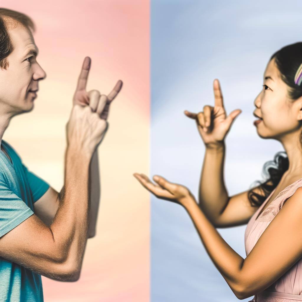 two people speaking in american sign language